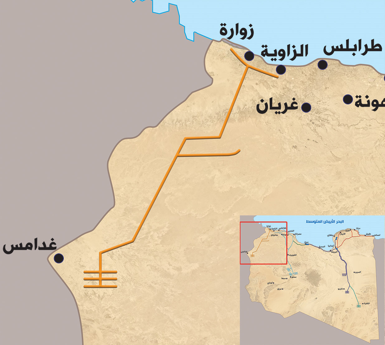 منظومة غدامس - زوارة - الزاوية